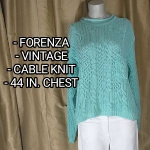 *SOLD* Forenza Vintage Blue Cable Knit Sweater. Size Small.